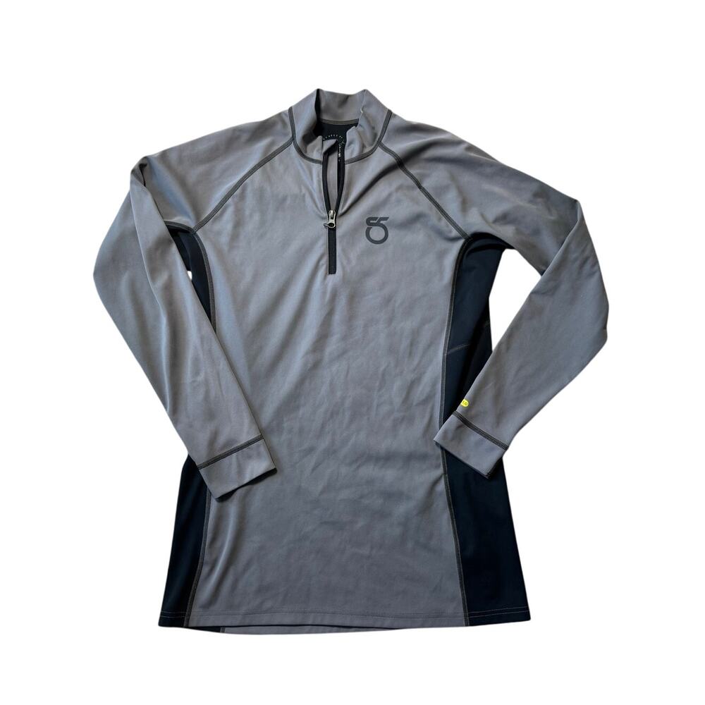 SeasonFive Men's Gray Black Quarter Zip Athletic Pullover Sweatshirt Size Large